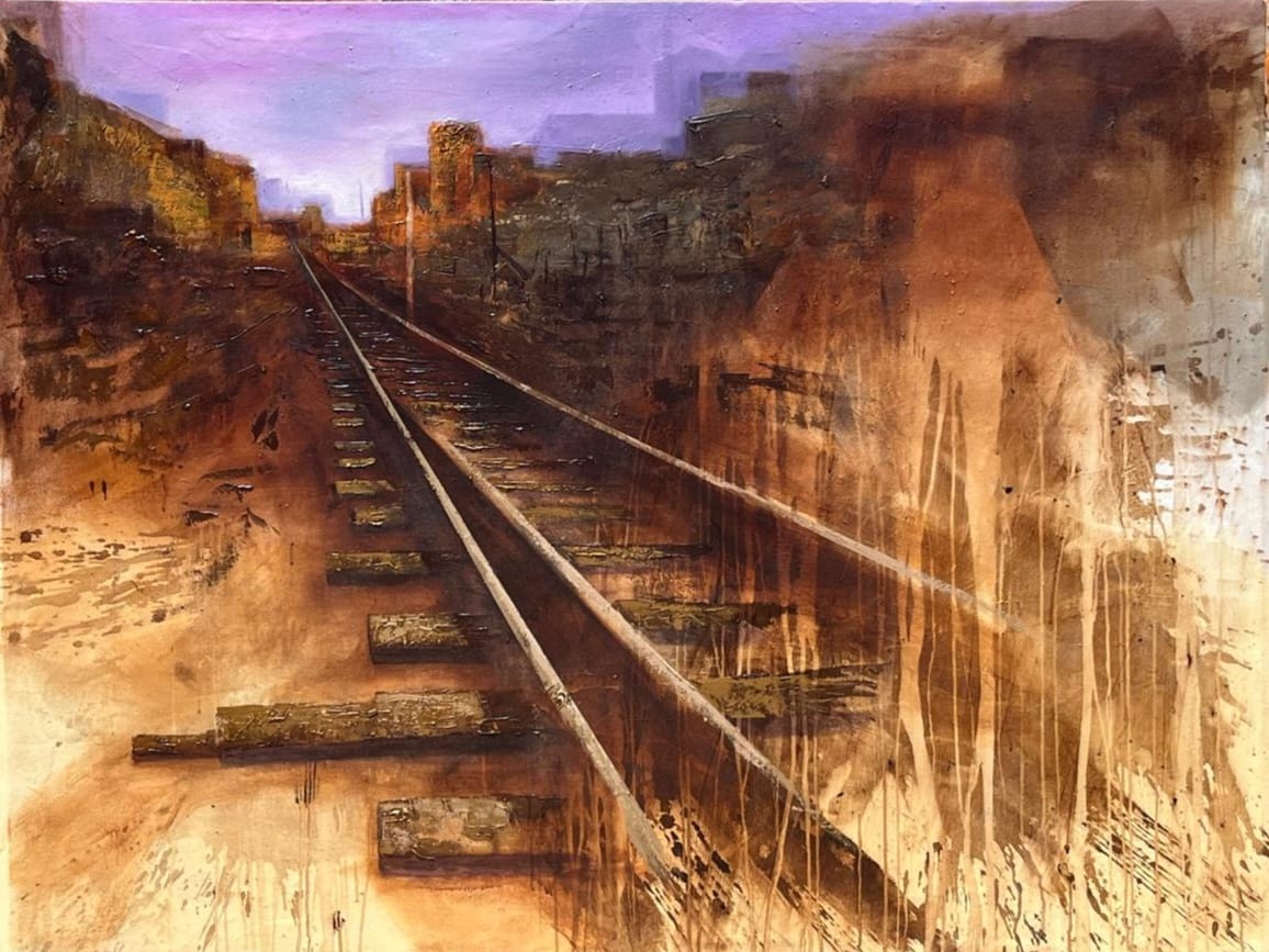 Partida nocturna, técnica mixta sobre tela, 140x180cm5